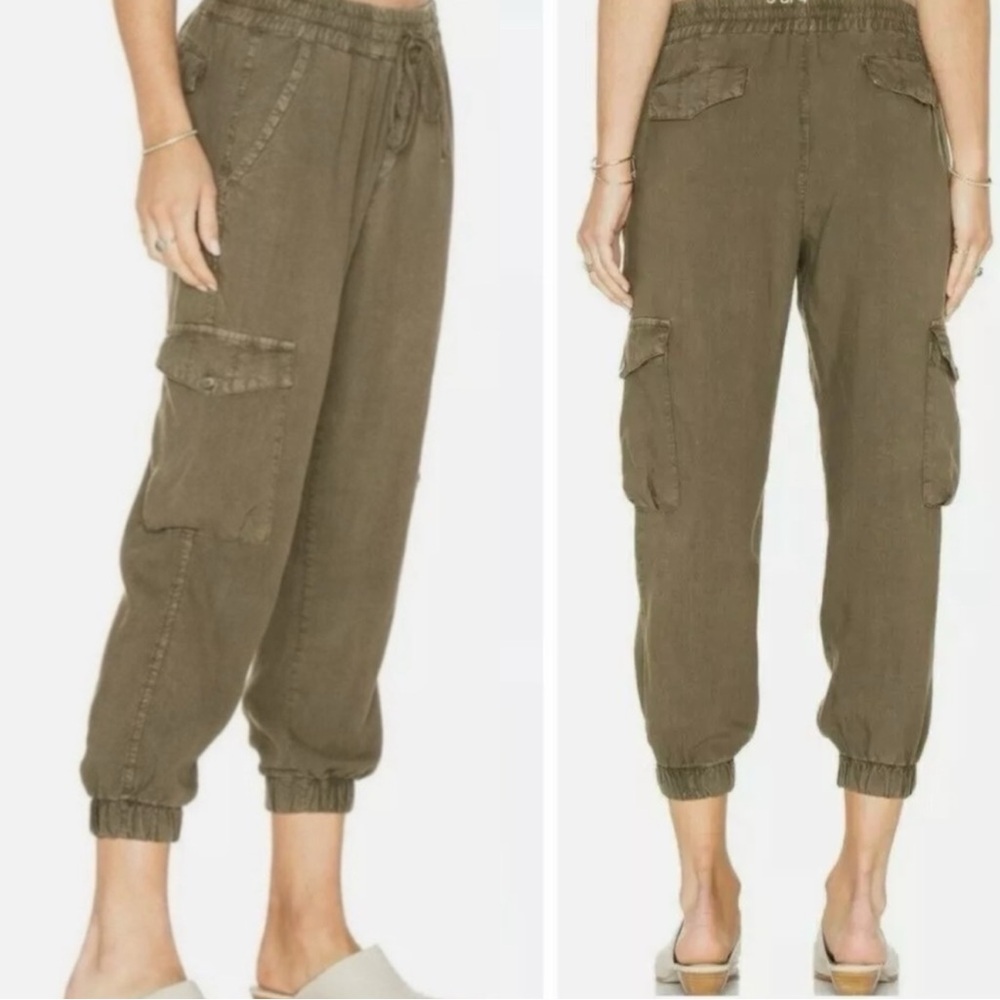 ANTHROPOLOGIE Cloth & Stone Green Khaki Trousers Pants - Picture 1 of 8